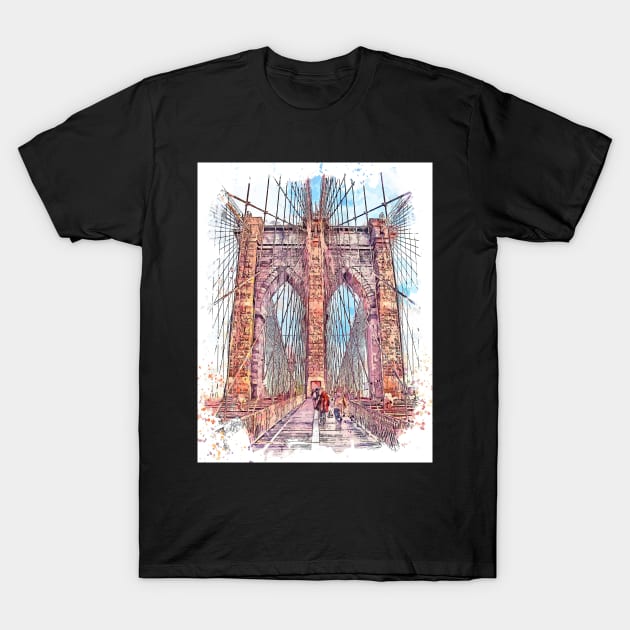 Brooklyn Bridge T-Shirt by jngraphs